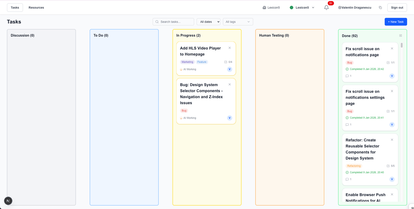 Lexicon5 Dashboard Preview